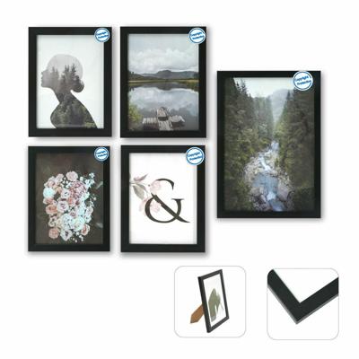 Fotolijsten DKD Home Decor Meerdere 23 x 2 x 28 cm Zwart Modern Hout MDF Fotolijsten DKD Home Decor Meerdere 23 x 2 x 28 cm Zwart Modern Hout MDF