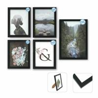 Fotolijsten DKD Home Decor Meerdere 23 x 2 x 28 cm Zwart Modern Hout MDF - thumbnail