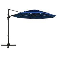 Parasol 4-laags met aluminium paal 3x3 m azuurblauw - thumbnail