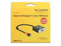 Delock 62735 DisplayPort-kabel DisplayPort / HDMI Aansluitkabel DisplayPort-bus, HDMI-A-bus 0.2 m Zwart 4K UHD - thumbnail
