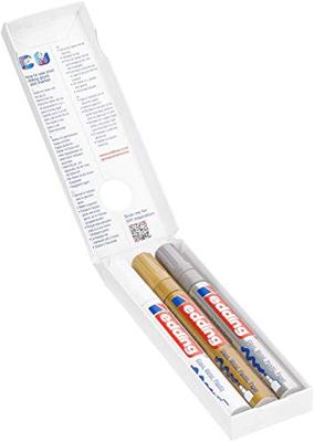 Edding Glanzlackmarker 4-750-3-999 Lakmarker Goud (metallic), Zilver (metallic), Metallic-wit 2 mm, 4 mm Edding Glanzlackmarker 4-750-3-999 Lakmarker Goud (metallic), Zilver (metallic), Metallic-wit 2 mm, 4 mm