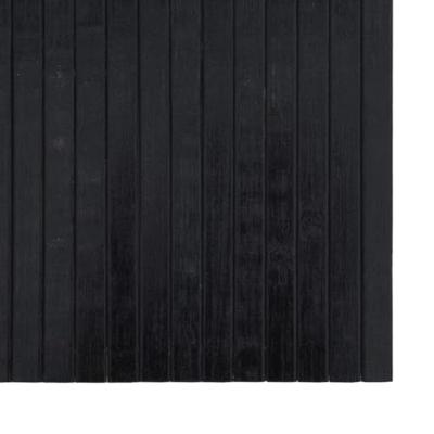 Vloerkleed rechthoekig 100x300 cm bamboe zwart - thumbnail