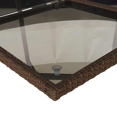 5-delige Tuinset met kussens poly rattan bruin - thumbnail