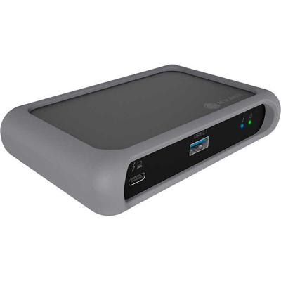 ICY BOX Thunderbolt 4 Mini Dock/HUB (5-in-1) voor 2 monitoren (4K 60Hz) of 1 display (8K 30Hz), 85W Power Delivery laptop, USB-C, USB 3.2 Gen 2, MacBook Pro Air en meer, 60643, antraciet
