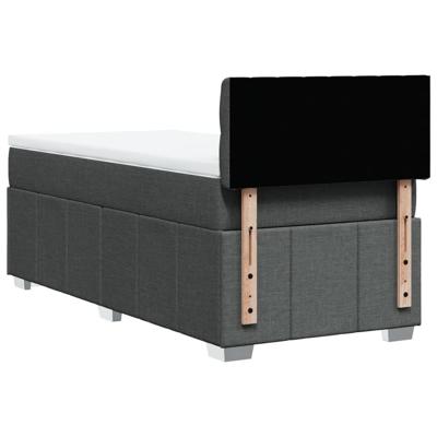 Boxspring met matras stof donkergrijs 120x200 cm - thumbnail