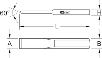 KS Tools Fugenbeitel, plat ovaal, 250 x 70 mm 1620173