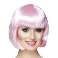 Pruik Cabaret licht roze - thumbnail