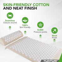 Tunturi Acupressuur Mat met kussen | Spijkermat | Meditatie Mat | Acupunctuur Set | 83x42 cm | Beige - thumbnail