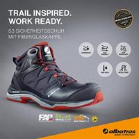 Albatros ULTRATRAIL BLACK MID 636200-45 Hoge veiligheidsschoenen ESD S3 Schoenmaat (EU): 45 Zwart, Rood 1 stuk(s) - thumbnail