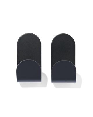 HEMA Plakhaken rvs zwart 5x2.5 - 2 stuks (zwart)