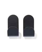 HEMA Plakhaken rvs zwart 5x2.5 - 2 stuks (zwart) - thumbnail