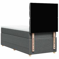 Boxspring met matras stof donkergrijs 100x200 cm - thumbnail
