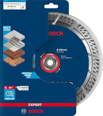 Bosch Accessories 2608900663 EXPERT MultiMaterial Diamanten doorslijpschijf Diameter 230 mm Boordiameter 22.23 mm Steen, Beton, Baksteen 1 stuk(s) Bosch Accessories 2608900663 EXPERT MultiMaterial Diamanten doorslijpschijf Diameter 230 mm Boordiameter 22.23 mm Steen, Beton, Baksteen 1 stuk(s)