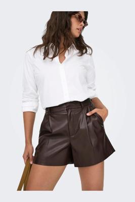 Only Onlsmooth Hw Faux Lea Shorts Pnt 2 Korte Broeken Seal Brown