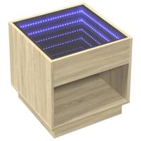 Salontafel met Infinity LED 50x50x50 cm sonoma eikenkleurig - thumbnail