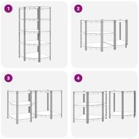 Hoekrek 5-laags staal en bewerkt hout blauw - thumbnail