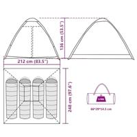 Koepeltent 4-persoons waterdicht bruin - thumbnail