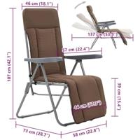 Tuinstoelen met kussen inklapbaar 2 st bruin - thumbnail