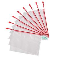 Opbergtas Tarifold met rits 330x240mm PVC rood | 8 stuks - thumbnail