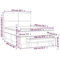 Boxspring met matras fluweel donkergrijs 140x200 cm - thumbnail