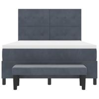 Boxspring Bed met Matras & Bank Donkergrijs 160x200 cm Fluweel - thumbnail