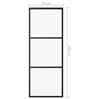 Schuifdeur 76x205 cm ESG-glas en aluminium zwart - thumbnail