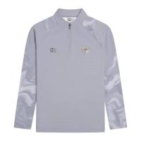 Cruyff Defense Trainingstrui 1/4-Zip Kids Lichtgrijs Zwart Lichtblauw - thumbnail