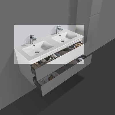 Mineraalmarmer wastafel Tieme wit met kraangat Mineraalmarmer wastafel Tieme wit met kraangat