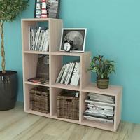 Boekenkast/presentatiemeubel trapvormig 107 cm eikenkleur - thumbnail