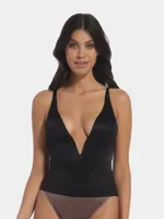 Magic Gloss Lage decollete - Diep uitgesneden hemd - Onderhemd met diepe hals - Singlet met diepe V-hals - licht corrigerend - XL - Zwart- - XL- - - thumbnail