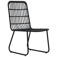 Tuinstoelen 2 st poly rattan zwart - thumbnail
