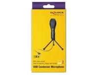 DeLOCK usb condenser microfoon (zwart, met tafel standaard) - thumbnail