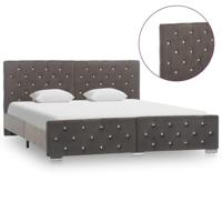 Bedframe fluweel grijs 160x200 cm - thumbnail