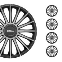 4-Delige Sparco Wieldoppenset Treviso 16-inch zwart/zilver SP1693BKSV - thumbnail