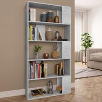 Boekenkast/kamerscherm 80x24x159 cm bewerkt hout betongrijs - thumbnail
