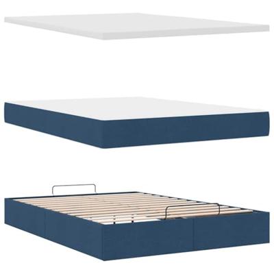 Ottoman bed met matras 140x200cm stof blauw