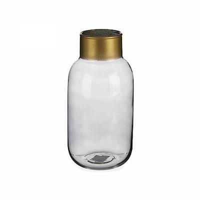 Vaas Grijs Gouden Glas 11,5 x 24 x 11,5 cm (6 Stuks)