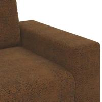 Loveseat met kussen Bruin Kunstleer - thumbnail