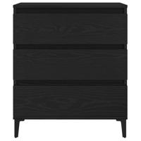 Dressoir met lade Zwart eiken 60 x 35 x 70 cm Bewerkt hout - thumbnail