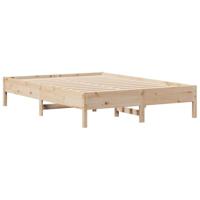 vidaXL Bedframe massief grenenhout 150x200 cm, bed, bed ombouw, twijfelaar bed, bedbodem, slaapkamermeubel, 2 persoonsbed, tweepersoonsbed - thumbnail