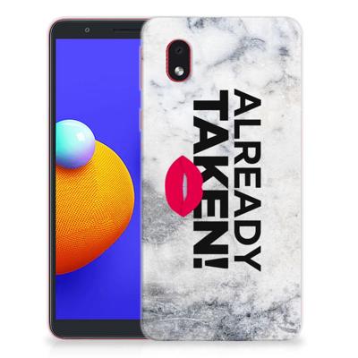 Samsung Galaxy A01 Core | Siliconen hoesje | met naam Already Taken White Samsung Galaxy A01 Core | Siliconen hoesje | met naam Already Taken White