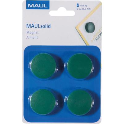 MAUL magneet Solid, 32 mm, trekkracht 800 gr, blister van 4 stuks, groen MAUL magneet Solid, 32 mm, trekkracht 800 gr, blister van 4 stuks, groen