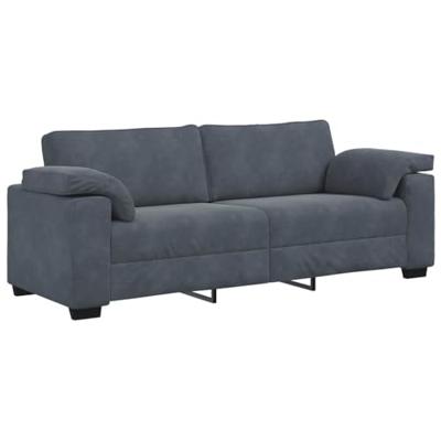 3-zitsbank 220x77x82 cm fluweel donkergrijs