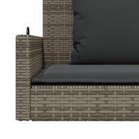 Schommelbank met kussens 119x56x48 cm poly rattan grijs - thumbnail