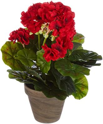 Mica Decorations kunstplant geranium 34cm rood