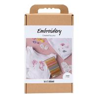 Creativ Company Hobbyset borduurwerk t-shirt wit - thumbnail