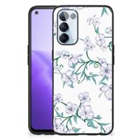 OPPO Reno5 5G | Find X3 Lite Uniek Bloemen Hoesje Blossom White - thumbnail