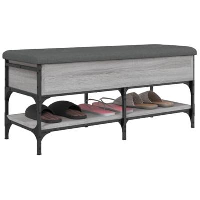 Schoenenbank 102x42x45 cm bewerkt hout grijs sonoma eikenkleur