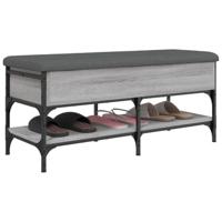 Schoenenbank 102x42x45 cm bewerkt hout grijs sonoma eikenkleur - thumbnail