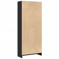 Boekenkast 60x24x143 cm bewerkt hout zwart - thumbnail